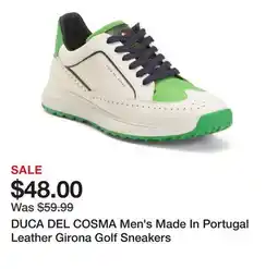 Marshalls DUCA DEL COSMA Men's Made In Portugal Leather Girona Golf Sneakers offer