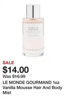 Marshalls LE MONDE GOURMAND 1oz Vanilla Mousse Hair And Body Mist offer