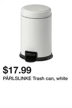Ikea PÄRLSLINKE Trash can, white offer