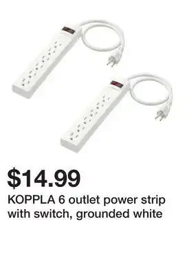 Ikea KOPPLA 6 outlet power strip with switch, grounded white offer
