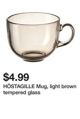Ikea HÖSTAGILLE Mug, light brown tempered glass offer