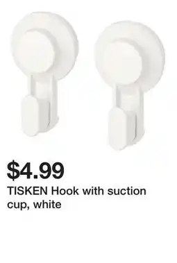 Ikea TISKEN Hook with suction cup, white offer
