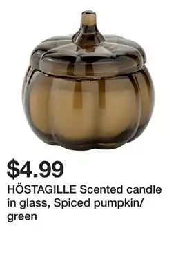 Ikea HÖSTAGILLE Scented candle in glass, Spiced pumpkin/green offer