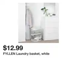 Ikea FYLLEN Laundry basket, white offer