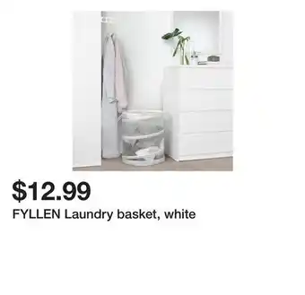 Ikea FYLLEN Laundry basket, white offer
