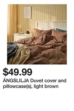 Ikea ÄNGSLILJA Duvet cover and pillowcase(s), light brown offer