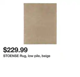 Ikea STOENSE Rug, low pile, beige offer
