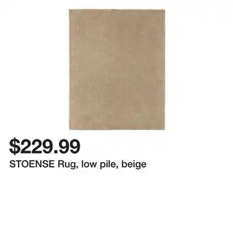 Ikea STOENSE Rug, low pile, beige offer