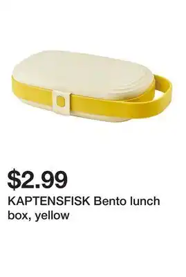 Ikea KAPTENSFISK Bento lunch box, yellow offer