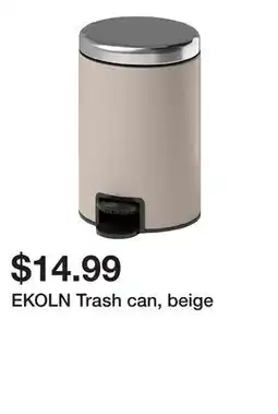 Ikea EKOLN Trash can, beige offer