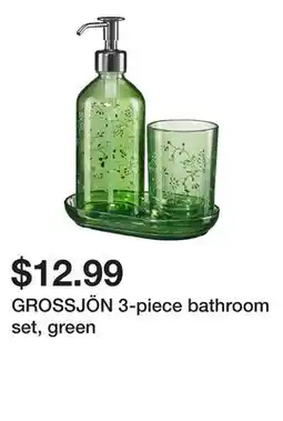 Ikea GROSSJÖN 3-piece bathroom set, green offer