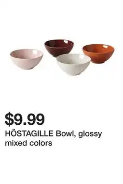 Ikea HÖSTAGILLE Bowl, glossy mixed colors offer