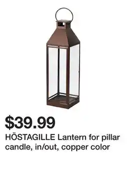 Ikea HÖSTAGILLE Lantern for pillar candle, in/out, copper color offer