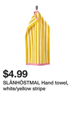 Ikea SLÅNHÖSTMAL Hand towel, white/yellow stripe offer