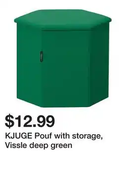 Ikea KJUGE Pouf with storage, Vissle deep green offer