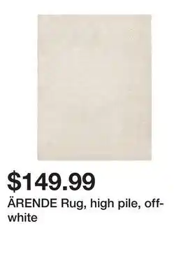 Ikea ÄRENDE Rug, high pile, off-white offer