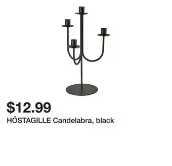 Ikea HÖSTAGILLE Candelabra, black offer