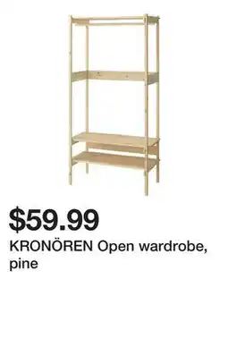 Ikea KRONÖREN Open wardrobe, pine offer