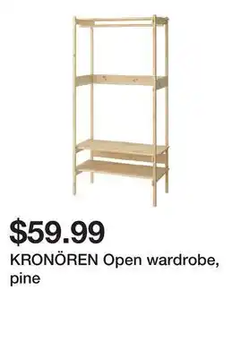 Ikea KRONÖREN Open wardrobe, pine offer
