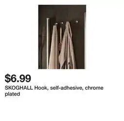 Ikea SKOGHALL Hook, self-adhesive, chrome plated offer