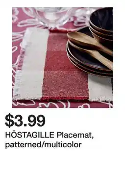 Ikea HÖSTAGILLE Placemat, patterned/multicolor offer