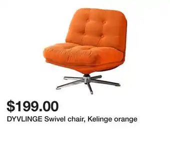 Ikea DYVLINGE Swivel chair, Kelinge orange offer