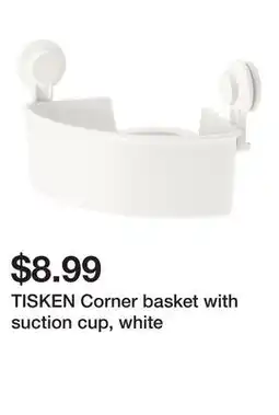 Ikea TISKEN Corner basket with suction cup, white offer