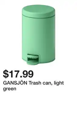 Ikea GANSJÖN Trash can, light green offer