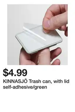 Ikea KINNASJÖ Trash can, with lid self-adhesive/green offer