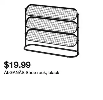 Ikea ÄLGANÄS Shoe rack, black offer