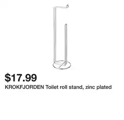 Ikea KROKFJORDEN Toilet roll stand, zinc plated offer