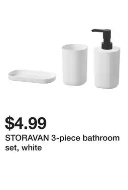 Ikea STORAVAN 3-piece bathroom set, white offer