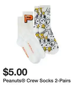 Five Below Peanuts Crew Socks 2-Pairs offer