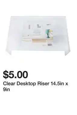 Five Below Clear Desktop Riser 14.5in x 9in offer