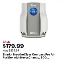 Best Buy Shark - BreatheClear Compact Pro Air Purifier with NeverChange, 300 sqft - Dove offer