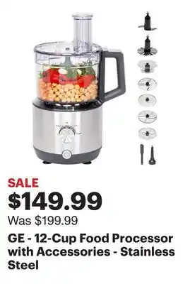 Best Buy GE - 12-Cup Food Processor with Accessories - Stainless Steel offer