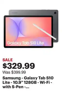 Best Buy Samsung - Galaxy Tab S10 Lite - 10.9 128GB - Wi-Fi - with S-Pen - Lite Gray offer