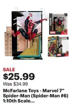 Best Buy McFarlane Toys - Marvel 7 Spider-Man (Spider-Man #6) 1:10th Scale Collectible with Scene offer