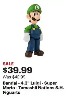 Best Buy Bandai - 4.3 Luigi - Super Mario - Tamashii Nations S.H. Figuarts offer