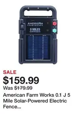 Tractor Supply Company American Farm Works 0.1 J 5 Mile Solar-Powered Electric Fence Energizer offer