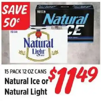 Rouses Natural Ice or Natural Light offer
