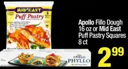 Super King Markets Apollo Fillo Dough or Mid East Puff Pastry Squares offer