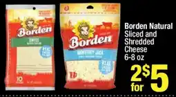 Super King Markets Borden Natural Sliced and Shredded Cheese offer