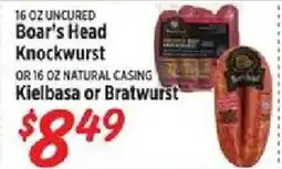 Rouses Boar's Head Knockwurst or Kielbasa or Bratwurst offer