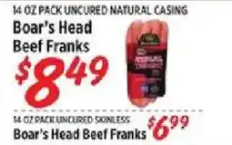 Rouses Boar's Head Beef Franks offer