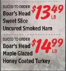 Rouses Boar's Head Sweet Slice Uncured Smoked Ham offer