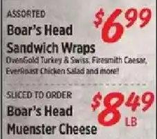 Rouses Boar's Head Sandwich Wraps offer
