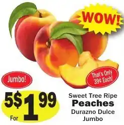 Sellers Bros Sweet Tree Ripe Peaches Durazno Dulce Jumbo offer