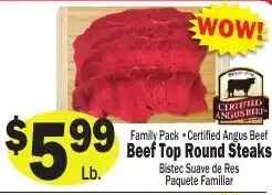 Sellers Bros Certified Angus Beef Beef Top Round Steaks offer