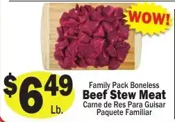 Sellers Bros Family Pack Boneless Beef Stew Meat offer